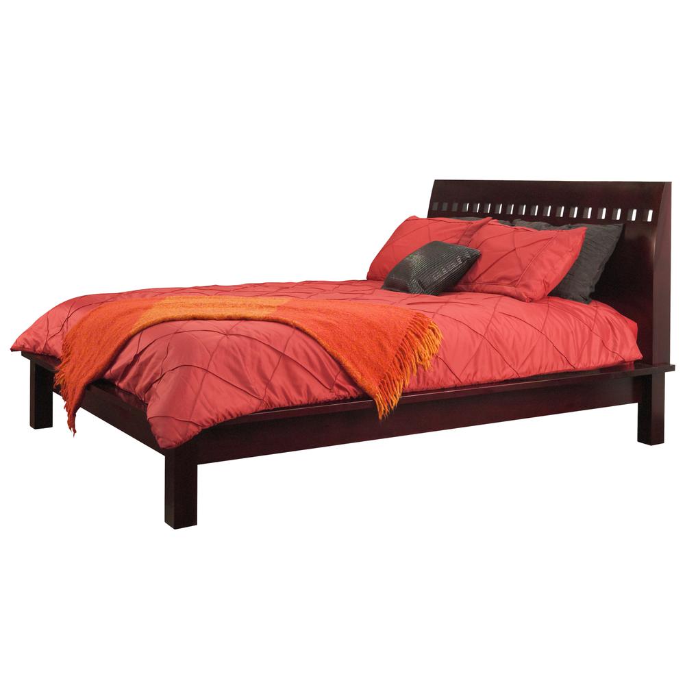 Veneto Wood Platform Bed in Espresso. Picture 3