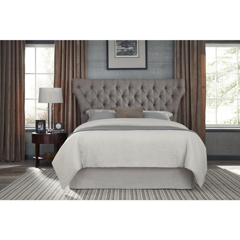 Melina Tufted Upholstered Headboard in Dolphin Linen. Picture 2