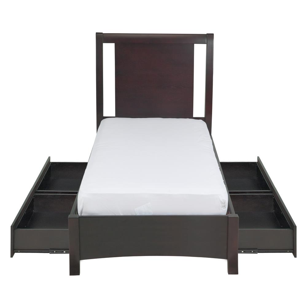 Nevis Low Profile Storage Bed in Espresso. Picture 9