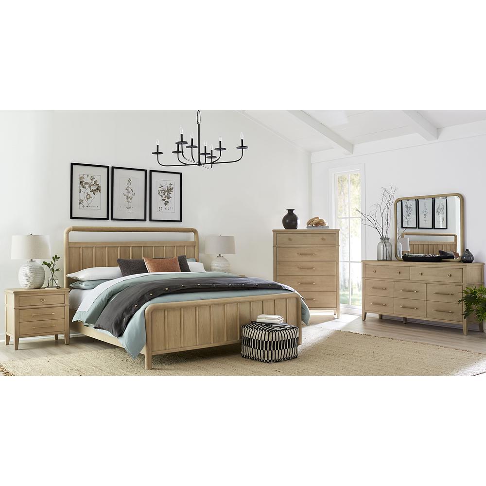 Camden Shiplap Oak Wood Platform Bed in Chai. Picture 6