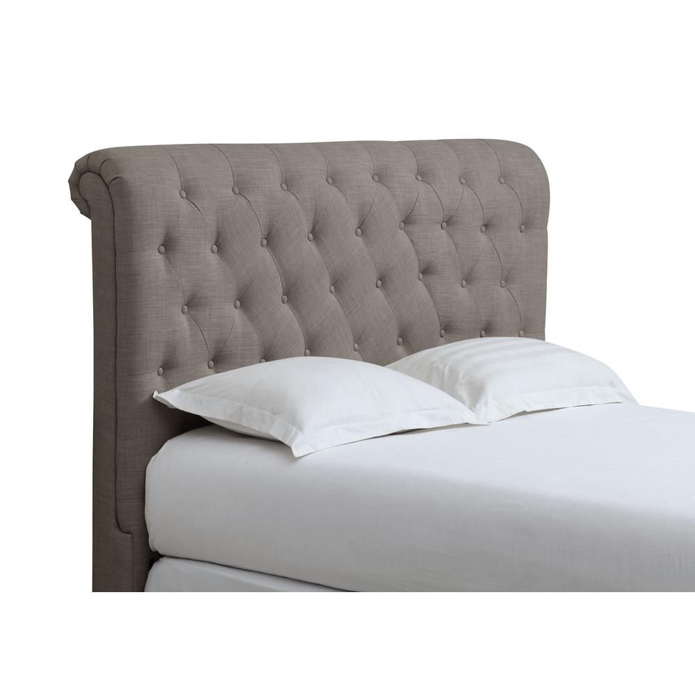 Royal Tufted Upholstered Headboard in Dolphin Linen. Picture 5