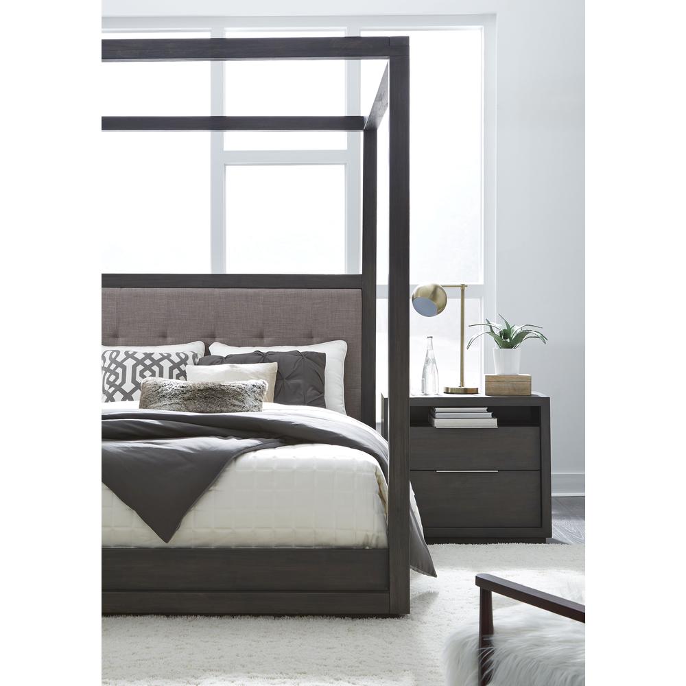 Oxford Upholstered Canopy Bed in Dolphin. Picture 3