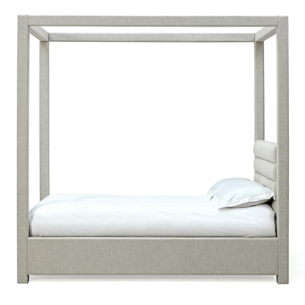 Rockford Upholstered Canopy Bed in Turtle Dove Linen. Picture 7