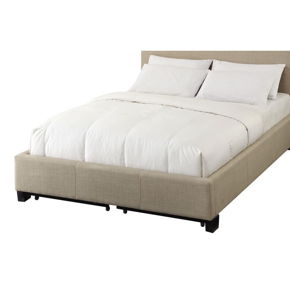 Levi Tufted Footboard Storage Bed in Toast Linen. Picture 6