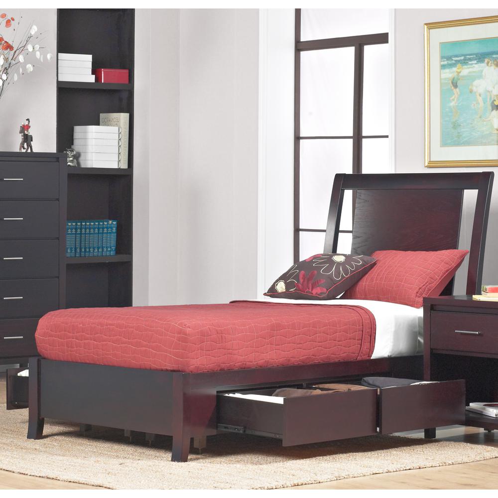Nevis Low Profile Storage Bed in Espresso. Picture 2