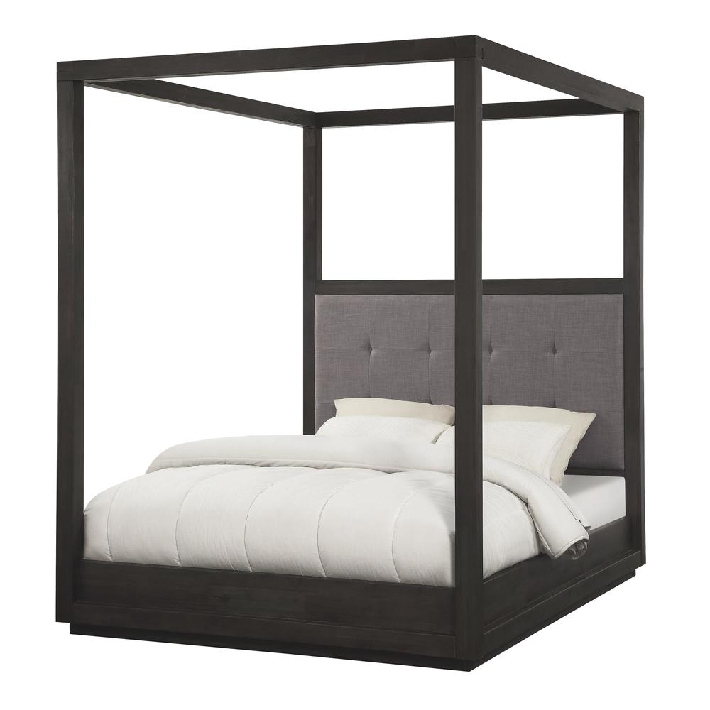 Oxford Upholstered Canopy Bed in Dolphin. Picture 4