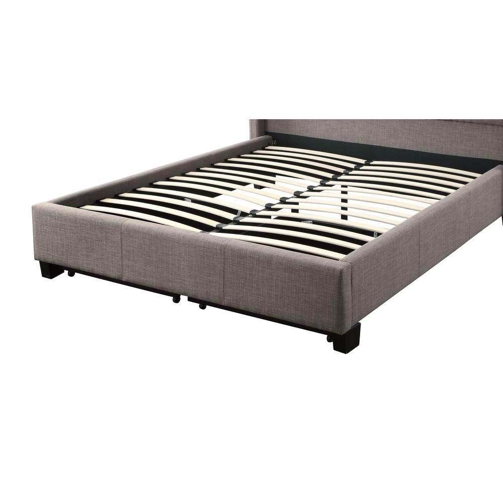 Melina Upholstered Footboard Storage Bed in Dolphin Linen. Picture 9