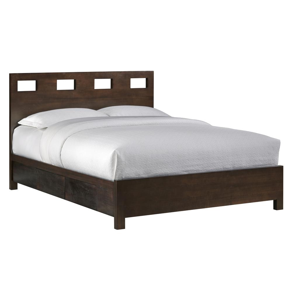 Riva Wood Storage Bed in Chocolate Brown. Picture 5