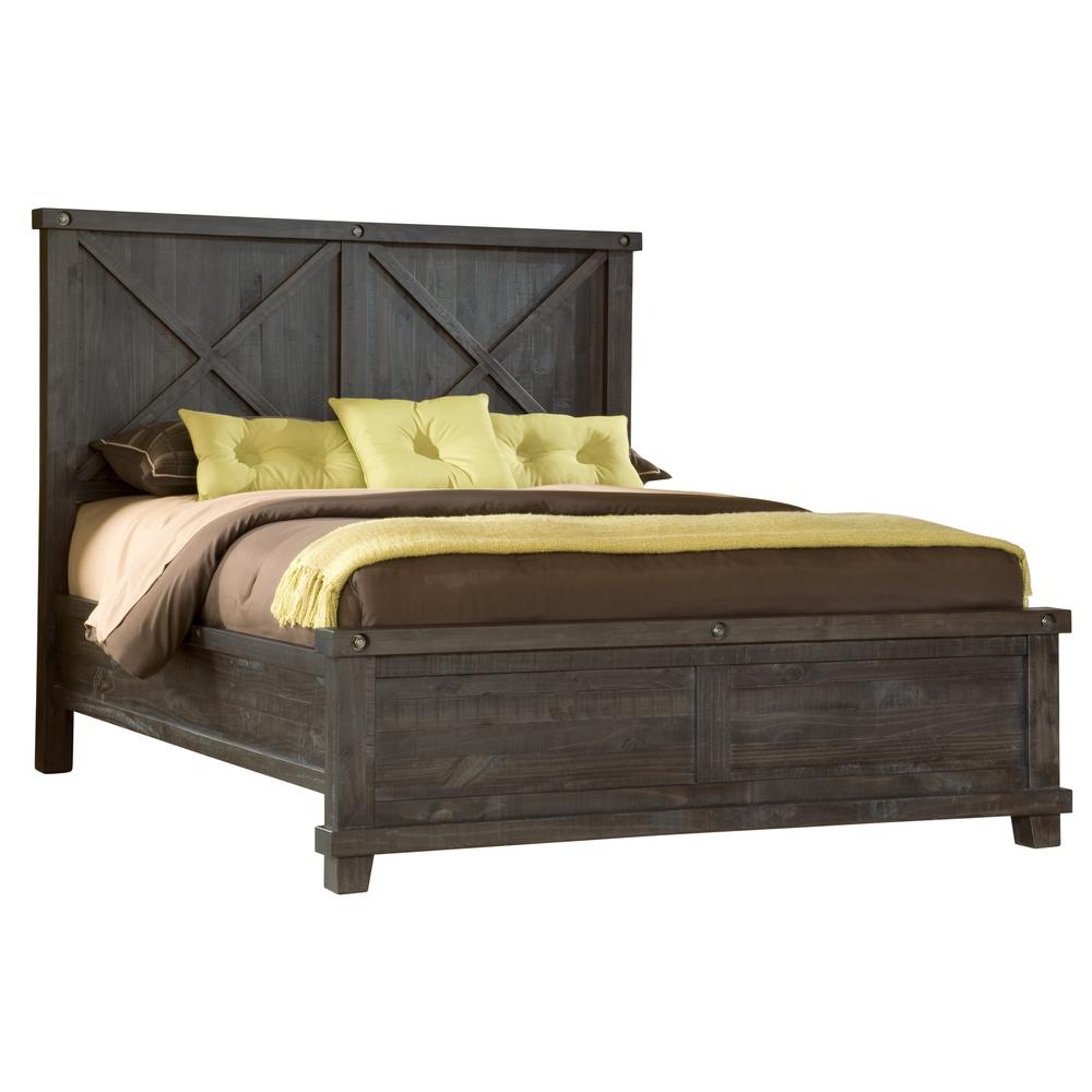 Yosemite Solid Wood Panel Bed in Cafe. Picture 7