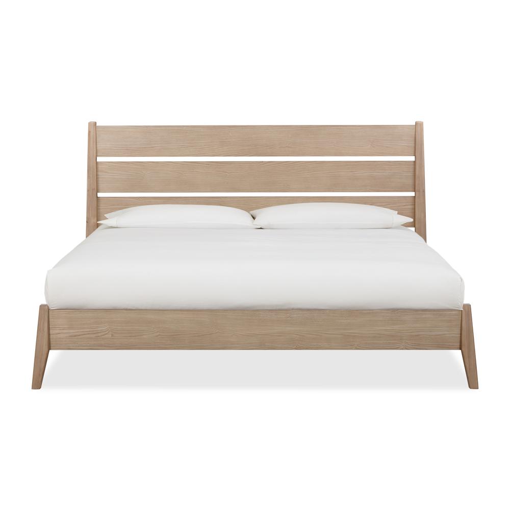Sumire Slatted Ash Wood Platform Bed in Ginger. Picture 2