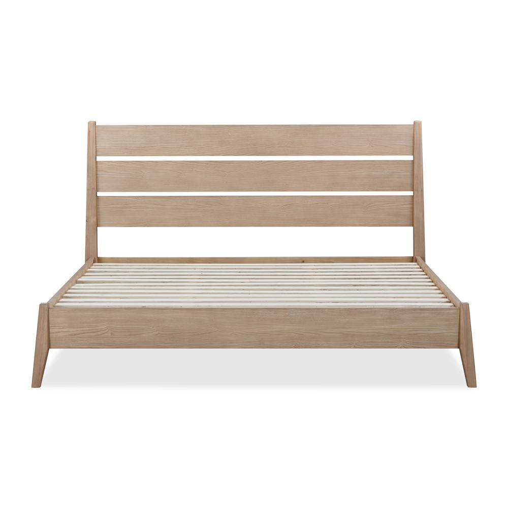 Sumire Slatted Ash Wood Platform Bed in Ginger. Picture 4