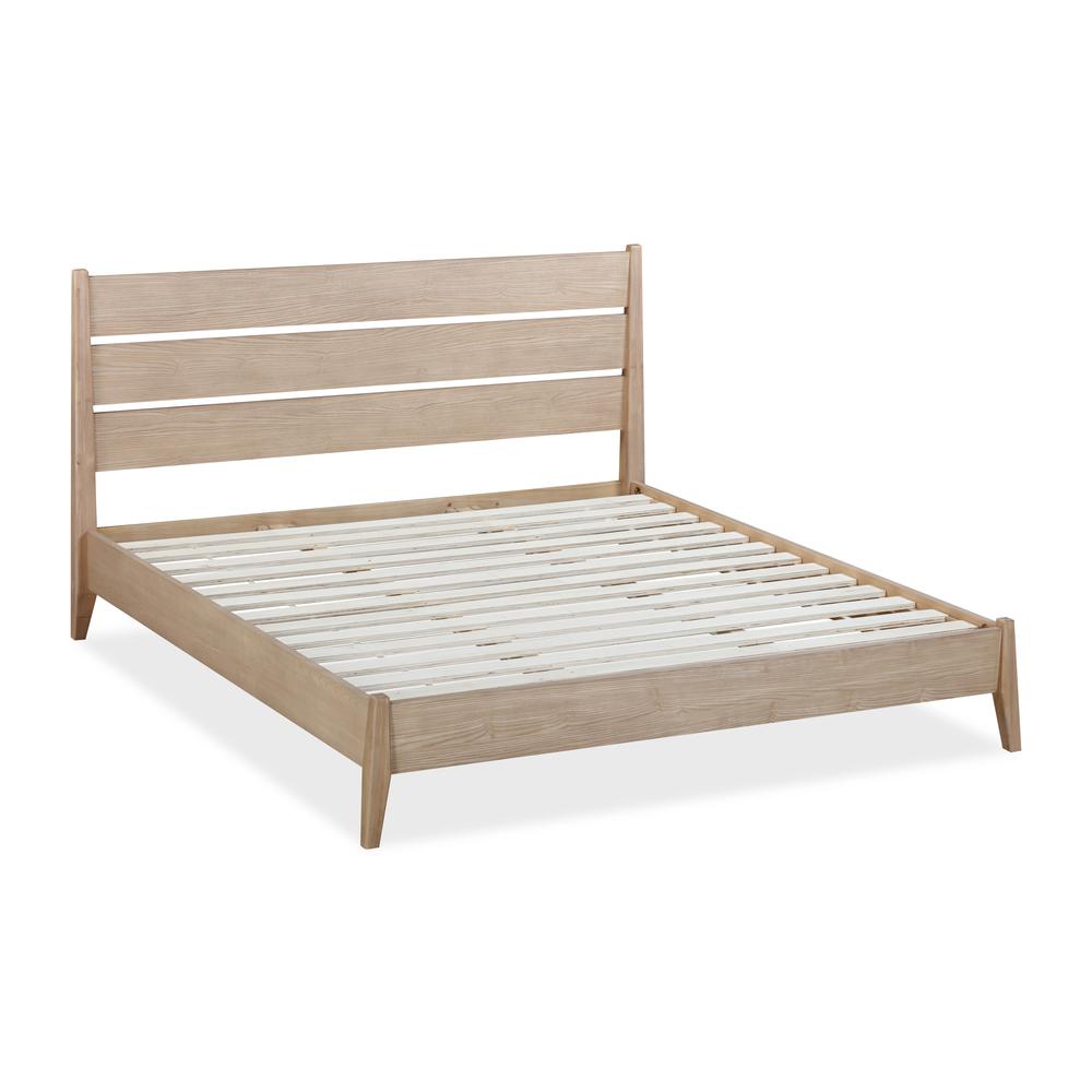 Sumire Slatted Ash Wood Platform Bed in Ginger. Picture 5