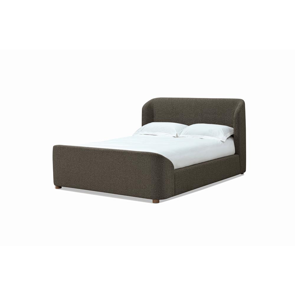 Kiki Upholstered Platform Bed in Pumpernickel Boucle. Picture 1
