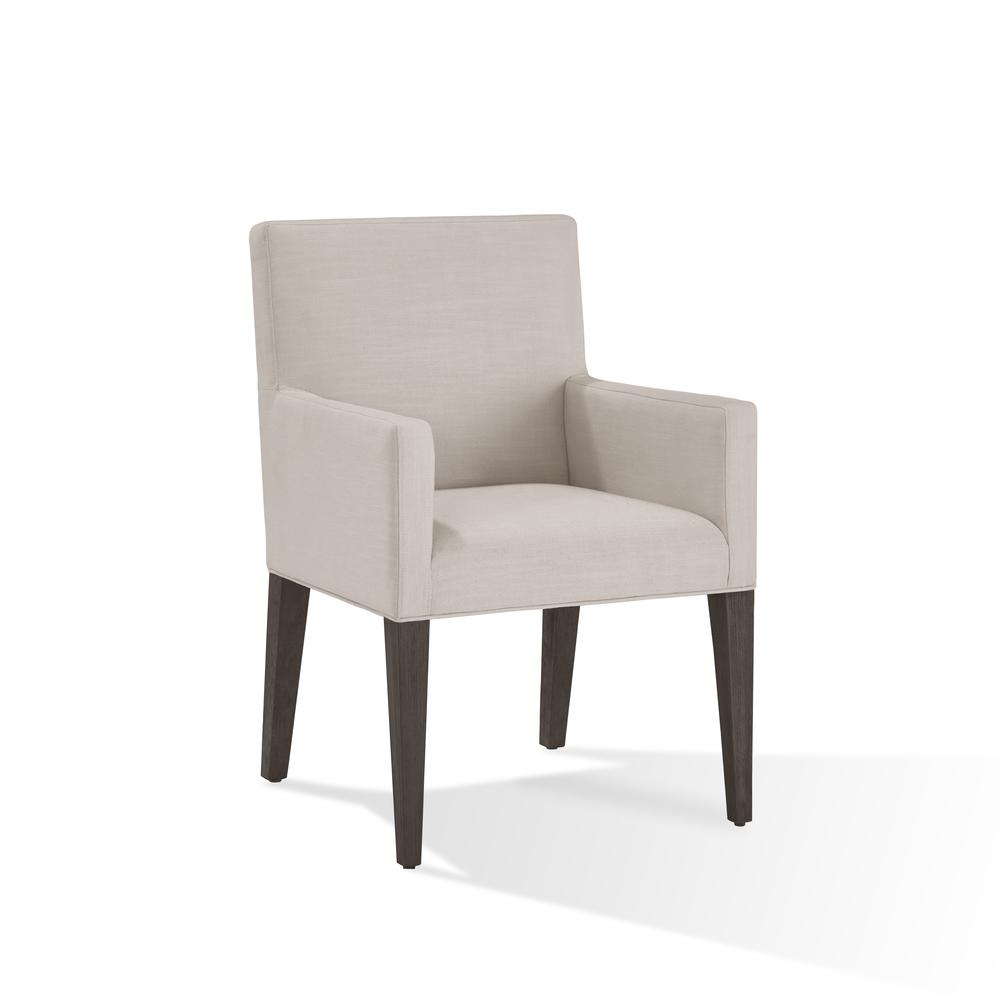 Modesto Upholstered Arm Chair in Abalone Linen and French Roast, set of 2. Picture 4