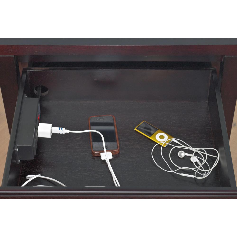 Nevis Charging Station Nightstand in Espresso. Picture 2