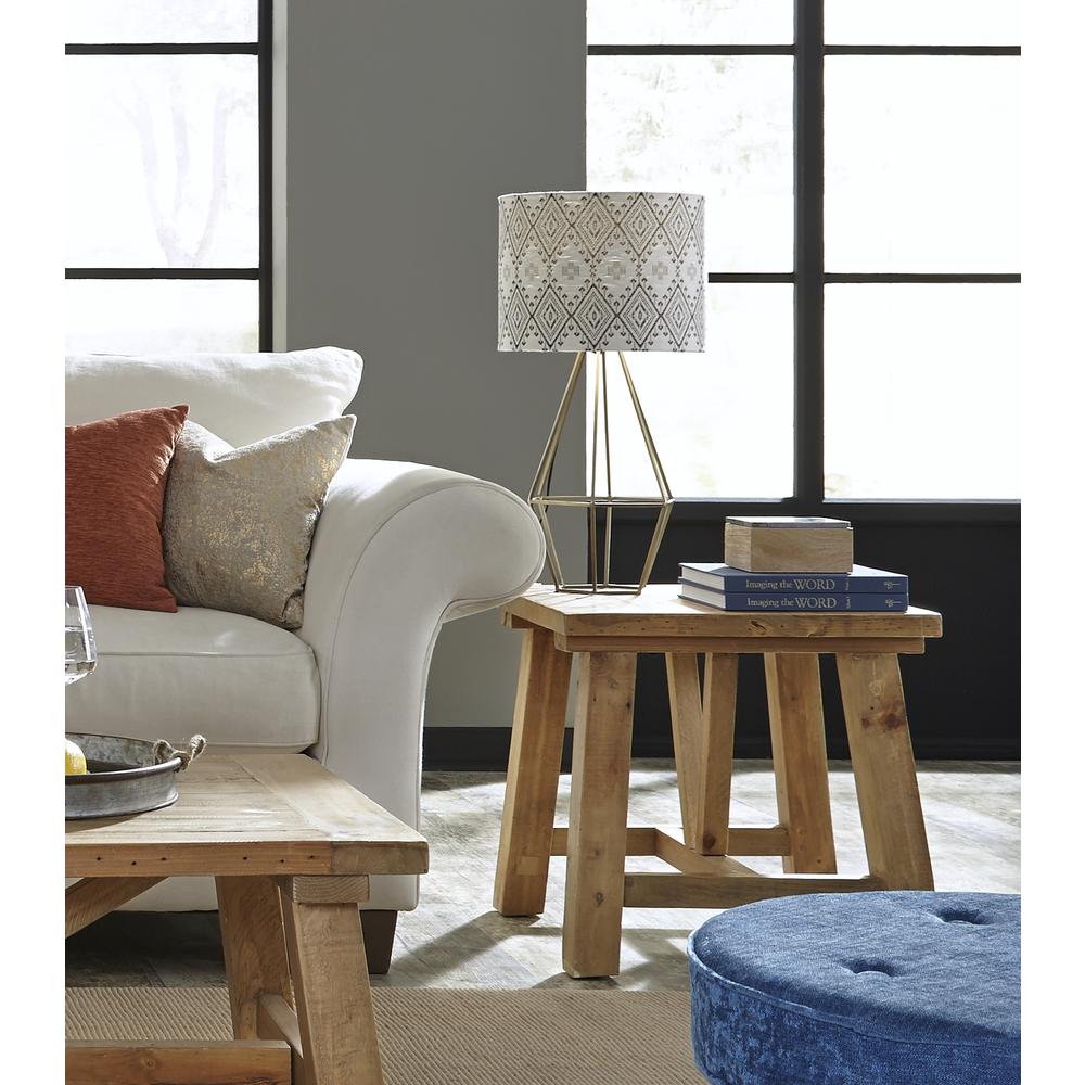 Harby Reclaimed Wood Square Side Table in Rustic Tawny. Picture 1