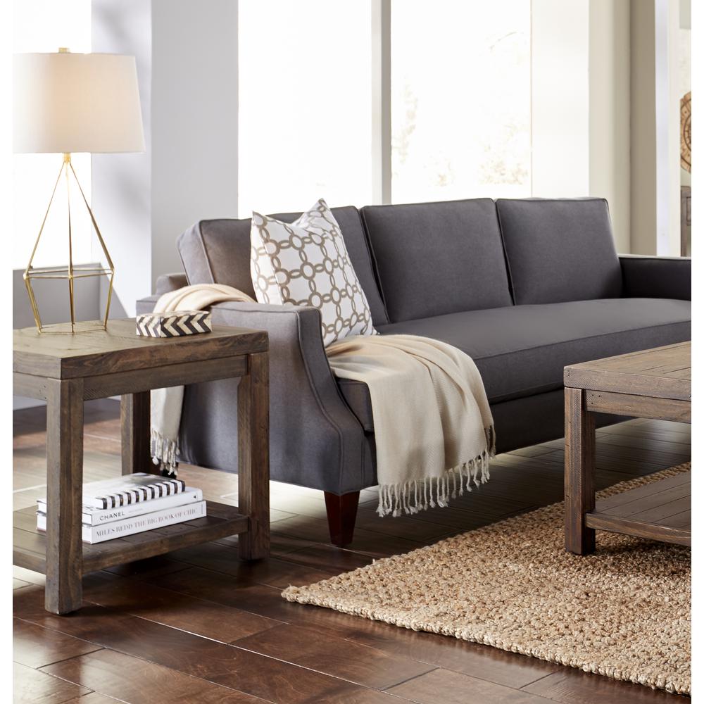 Craster Reclaimed Wood Square Side Table in Smoky Taupe. Picture 2