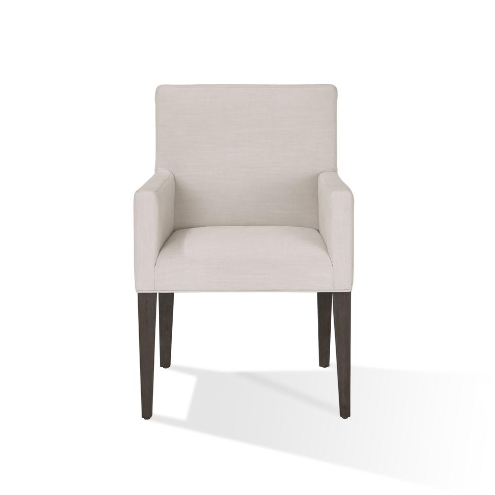 Modesto Upholstered Arm Chair in Abalone Linen and French Roast, set of 2. Picture 5