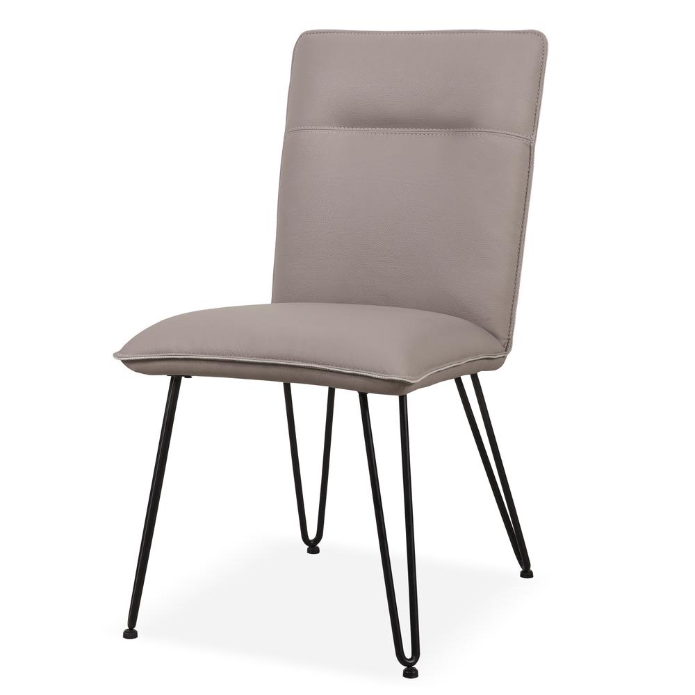 Demi Hairpin Leg Modern Dining Chair in Taupe, set of 2. Picture 4