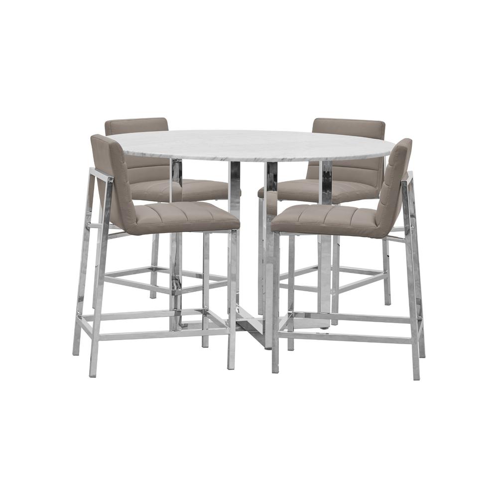 Amalfi Metal Back Counter Stool in Taupe, set of 2. Picture 5