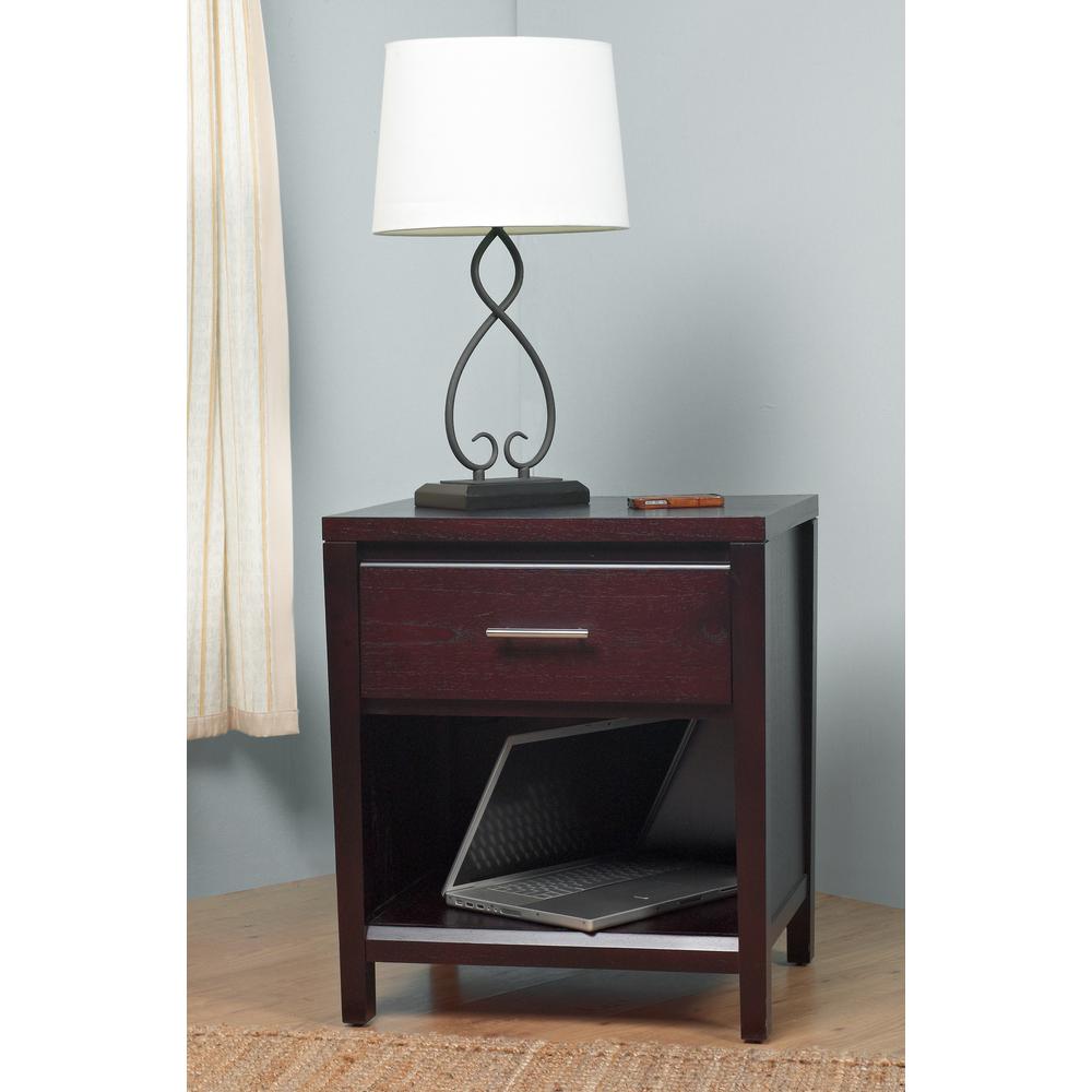 Nevis Charging Station Nightstand in Espresso. Picture 8