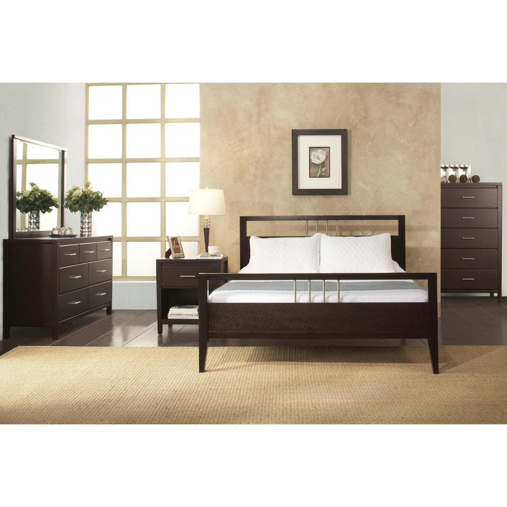 Nevis Wood Platform Bed in Espresso. Picture 3