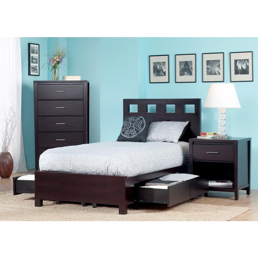 Riva Wood Storage Bed in Espresso. Picture 6