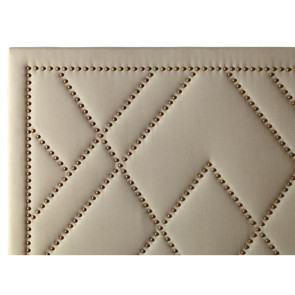 Vienne Nailhead Upholstered Platform Storage Bed in Powder. Picture 5