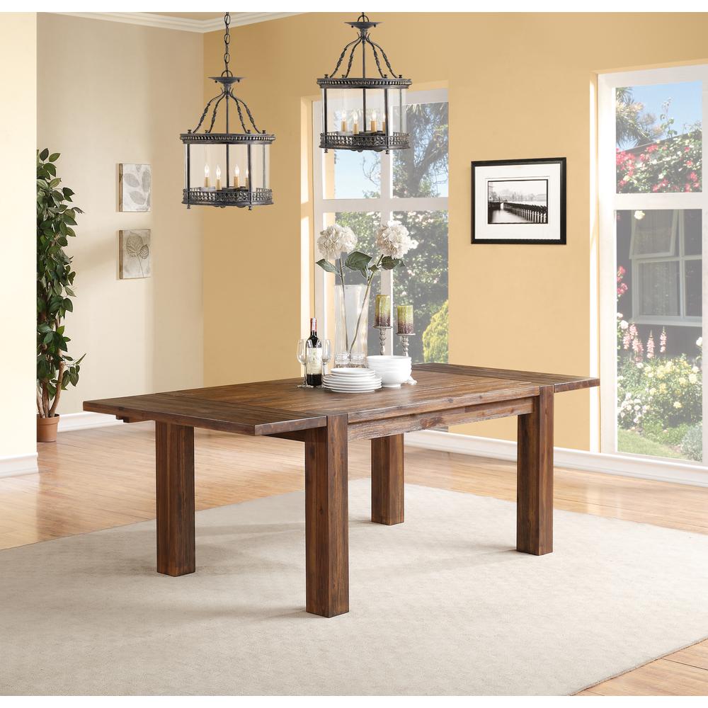 Meadow Solid Wood Extending Dining Table in Brick Brown. Picture 1