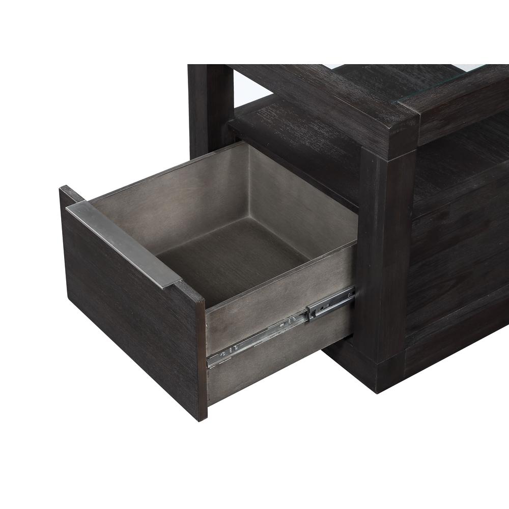 Oxford One Drawer End Table in Basalt Grey. Picture 5