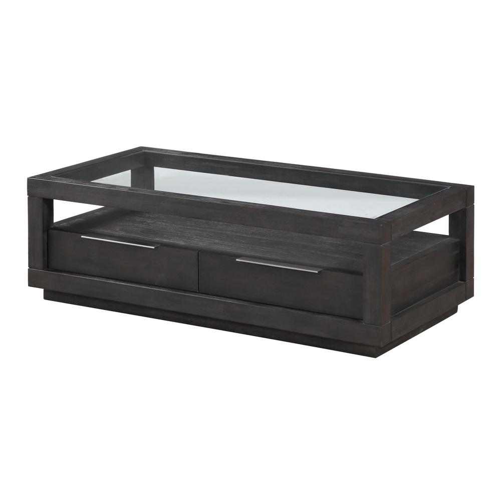 Oxford Two Drawer Rectangular Coffee Table in Basalt Grey. Picture 1