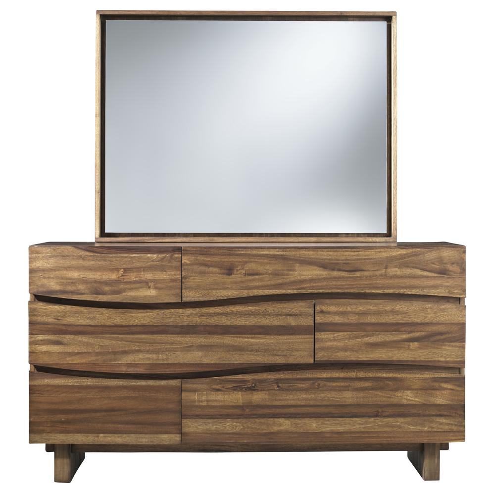 Ocean Six Drawer Solid Wood Dresser in Natural Sengon (2024). Picture 2