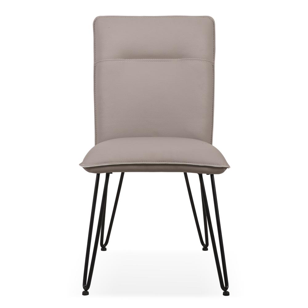 Demi Hairpin Leg Modern Dining Chair in Taupe, set of 2. Picture 3
