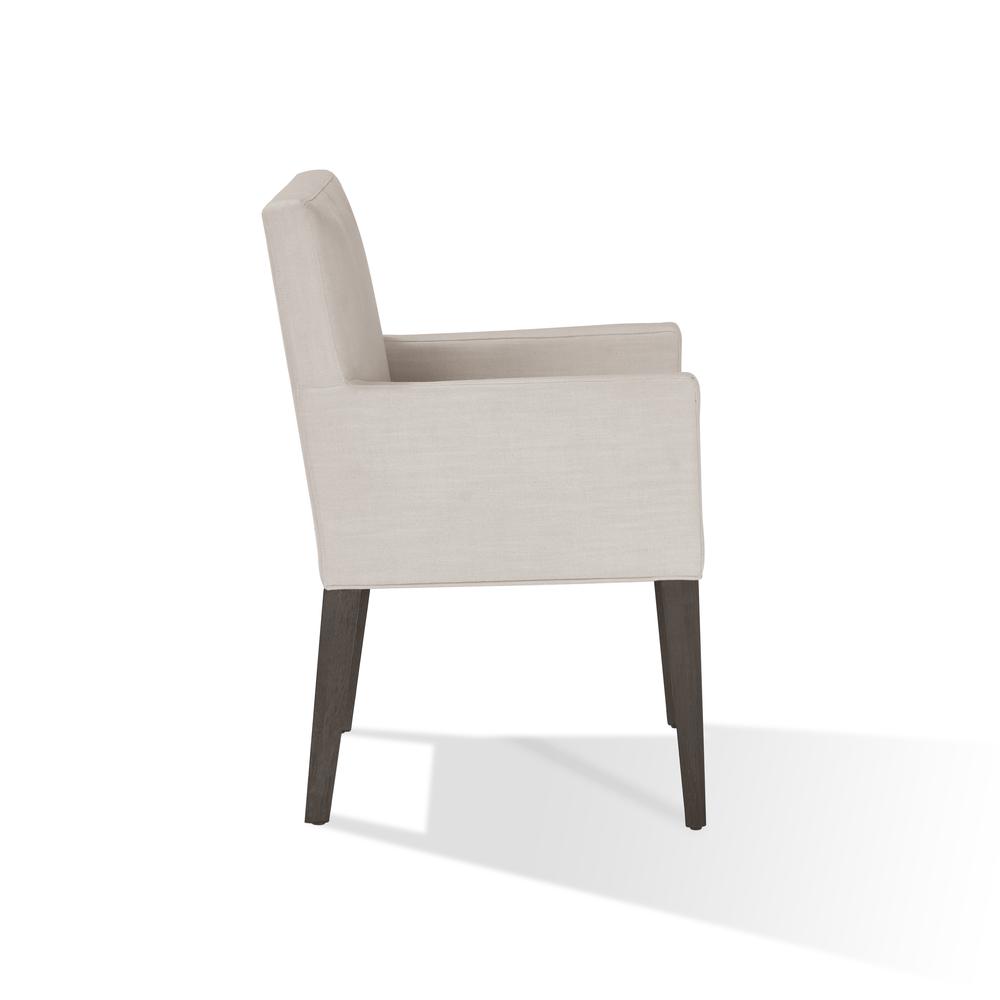 Modesto Upholstered Arm Chair in Abalone Linen and French Roast, set of 2. Picture 6