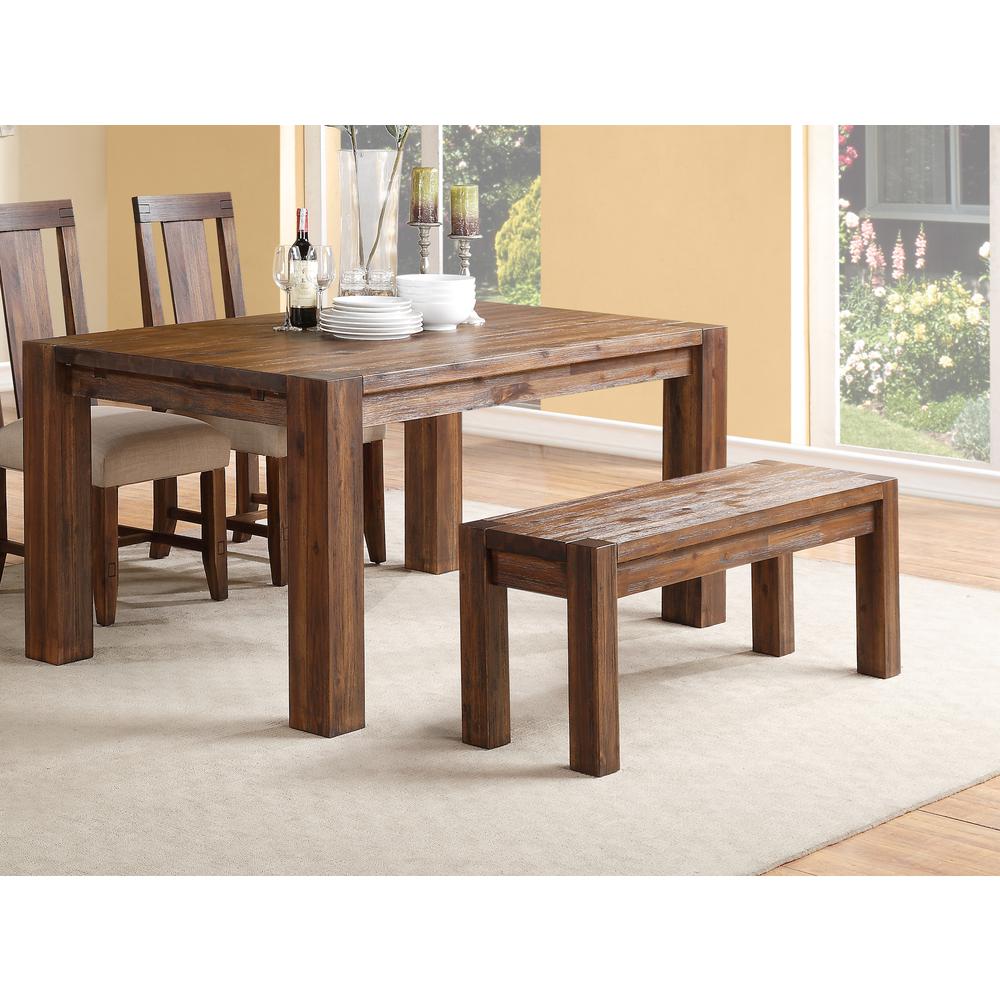 Meadow Solid Wood Bench in Brick Brown. Picture 2