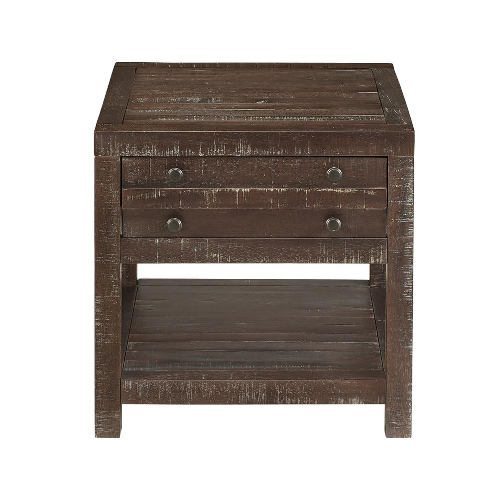 Townsend Solid Wood Side Table in Java. Picture 5