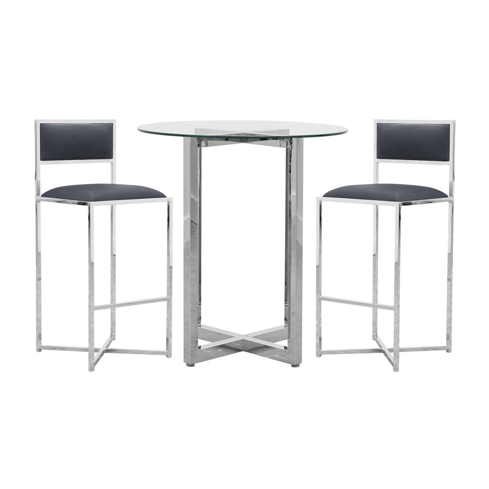 Amalfi X-Base Bar Stool in Cobalt, set of 2. Picture 6