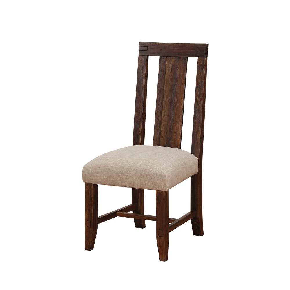 Meadow Solid Wood Upholstered Dining Chair in Brick Brown, set of 2. Picture 5