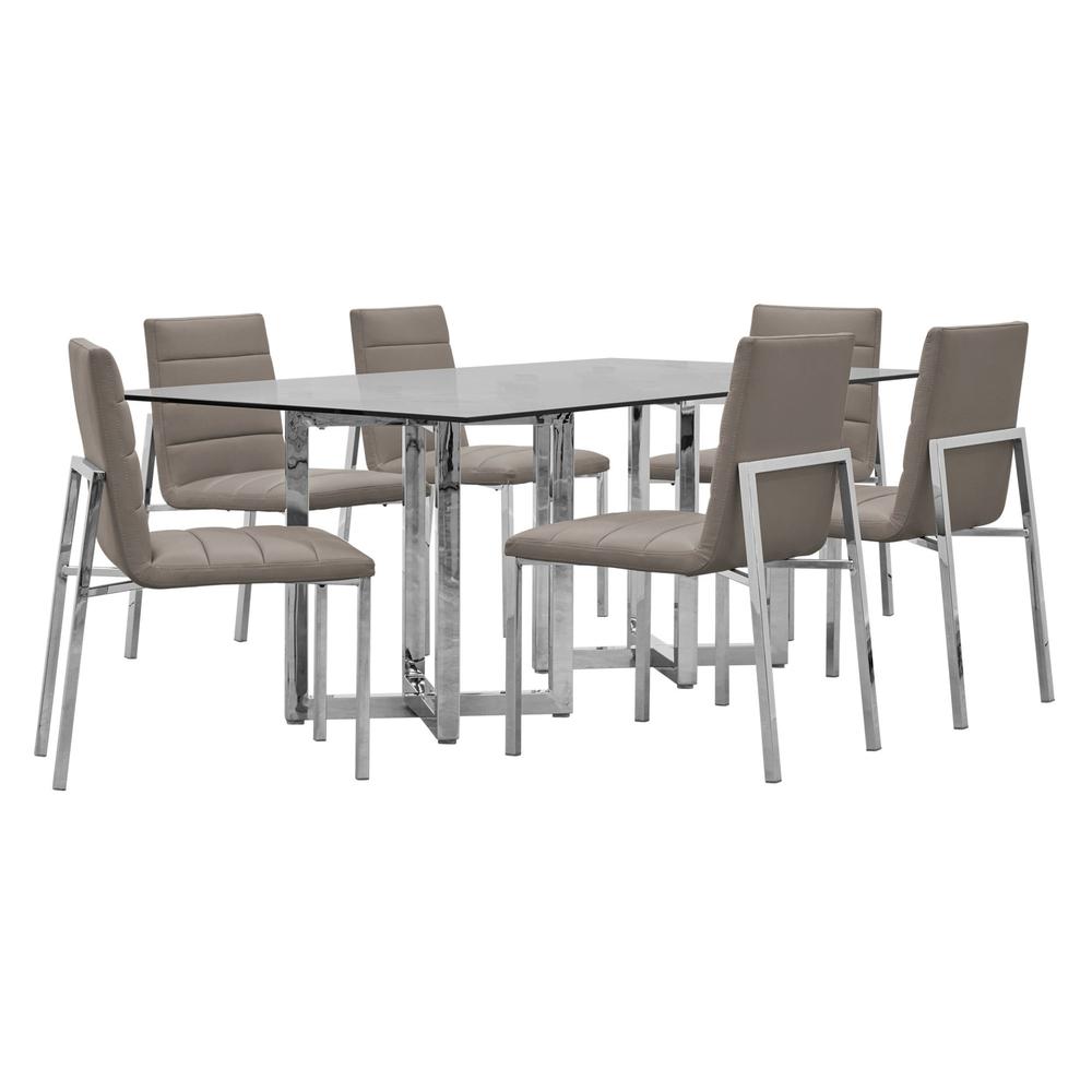 Amalfi Metal Back Chair in Taupe, set of 2. Picture 6