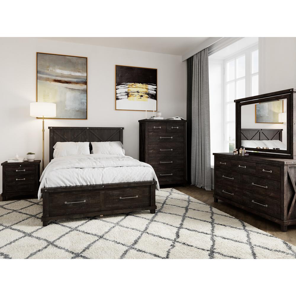 Yosemite Solid Wood Footboard Storage Bed in Cafe. Picture 2