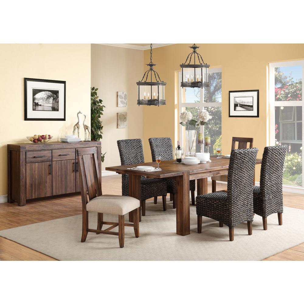 Meadow Solid Wood Extending Dining Table in Brick Brown. Picture 8