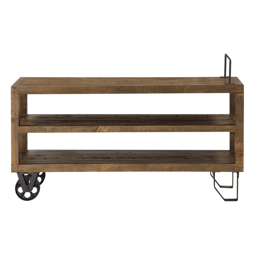Coalburn Reclaimed Wood Media Console in Russett Brown. Picture 3
