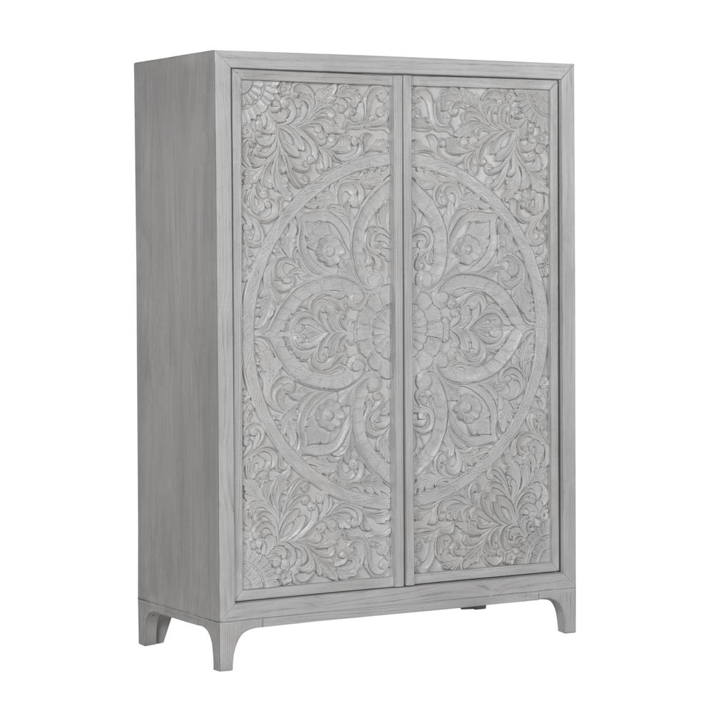 Boho Chic Wardrobe Chest in Washed White (2024). Picture 3