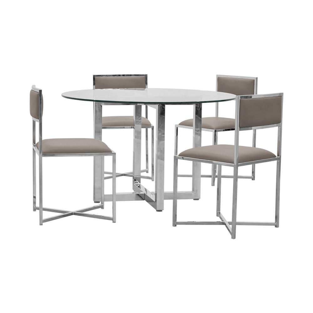Amalfi X-Base Chair in Taupe, set of 2. Picture 3