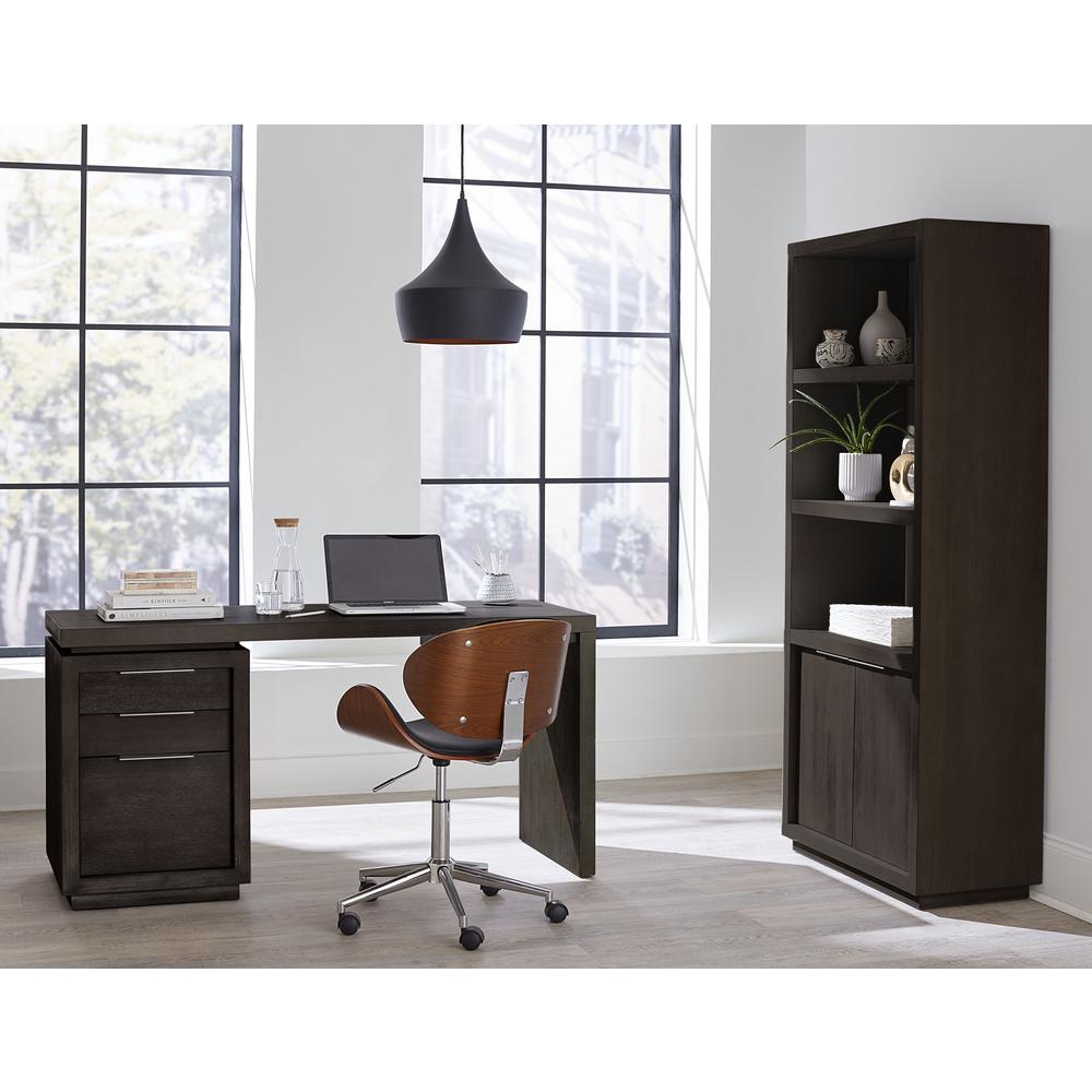 Oxford Single Pedestal Desk in Basalt Grey. Picture 2