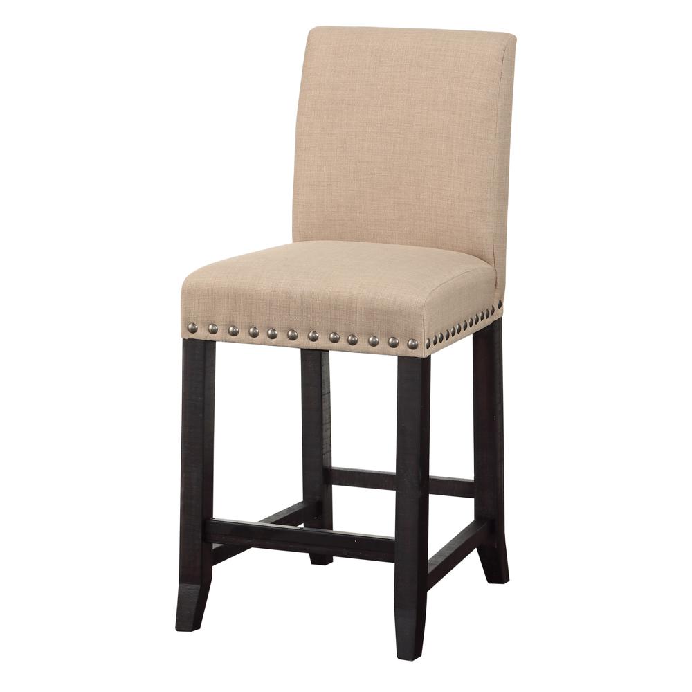 Yosemite Upholstered Kitchen Counter Stool in Cafe, set of 2. Picture 2