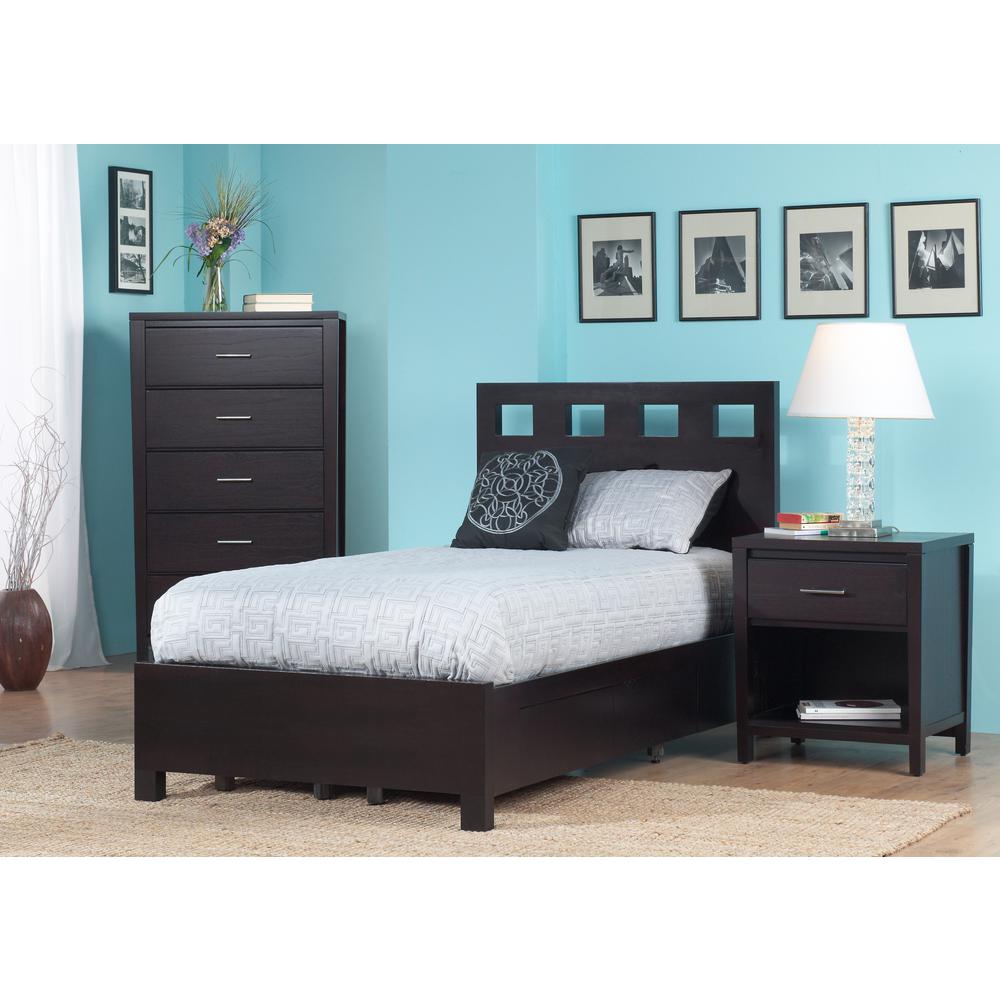 Riva Wood Storage Bed in Espresso. Picture 4