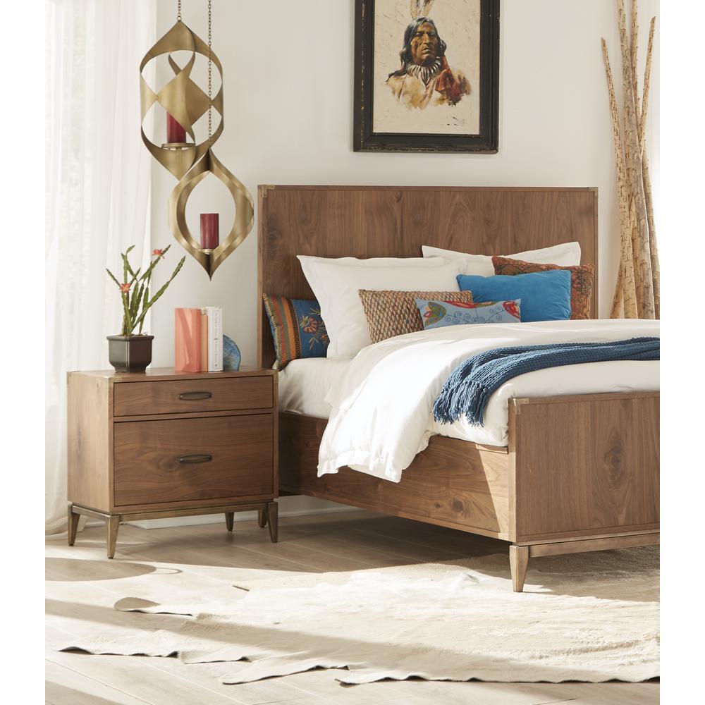 Adler Two Drawer Nightstand in Natural Walnut. Picture 2