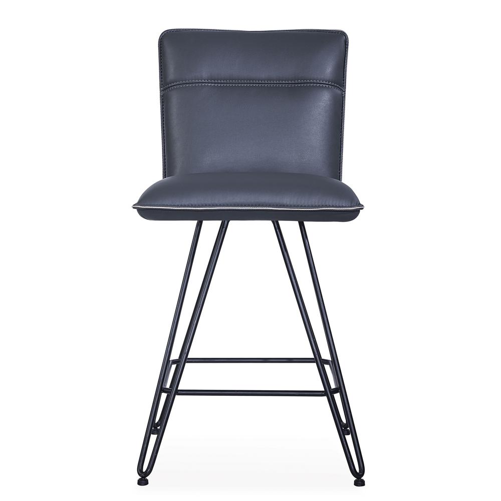 Demi Hairpin Leg Swivel Counter Stool in Cobalt, set of 2. Picture 2
