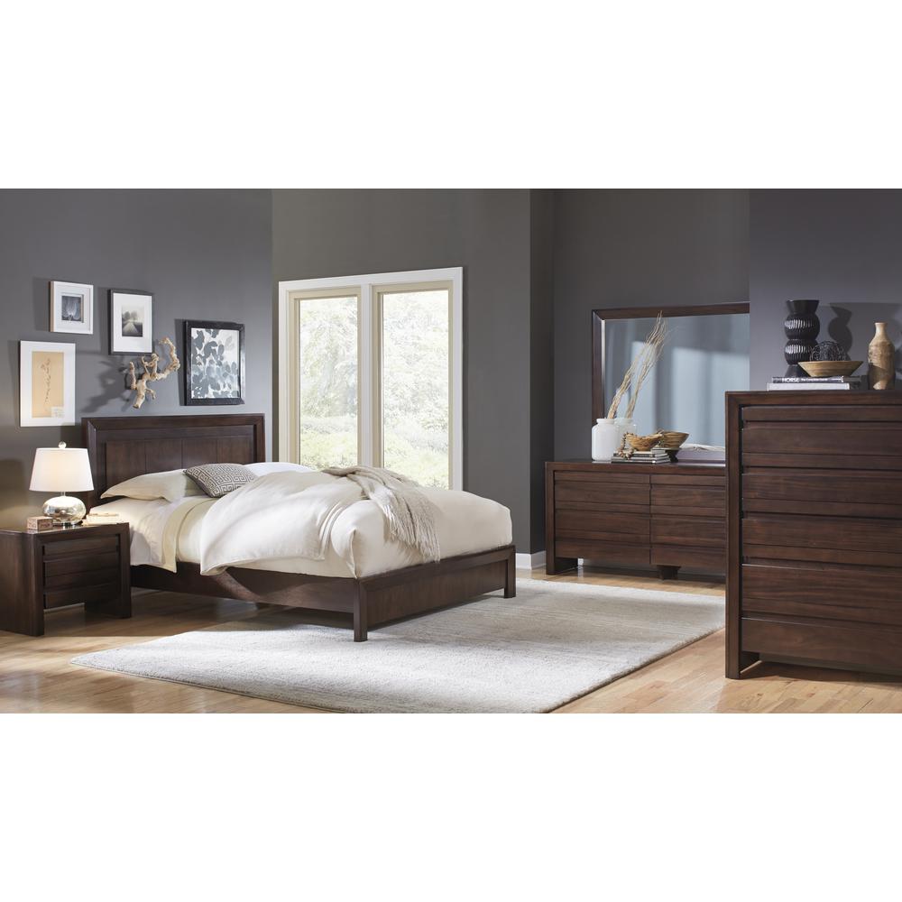 Element Charging Station Nightstand in Chocolate Brown. Picture 2